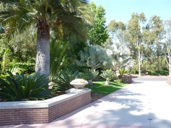 Garden with computerized sprinklers 